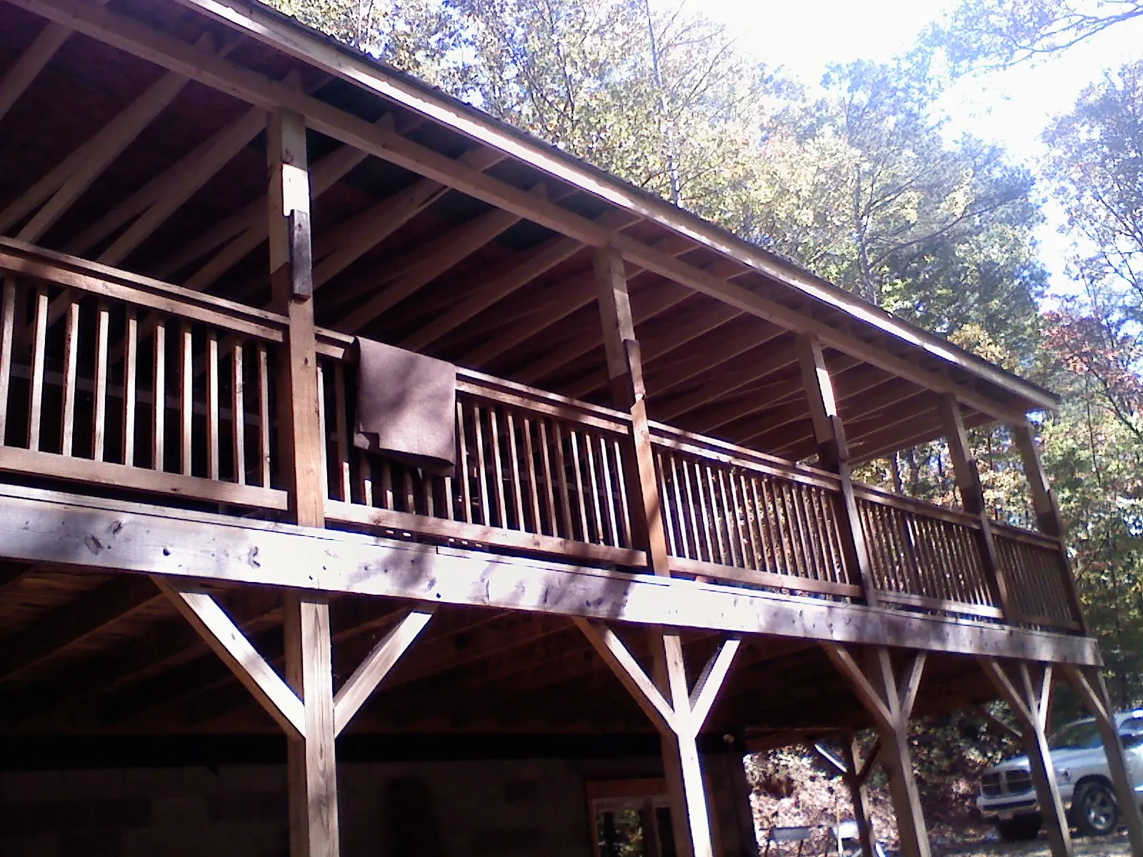 Timber framing under a new elevated porch and deck — Roof Leak Repair in Kirkwood by Roofing Brothers